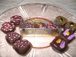 Fine Chocolates, espresso, orange, hazelnut gianuja and raspberry white chocolate